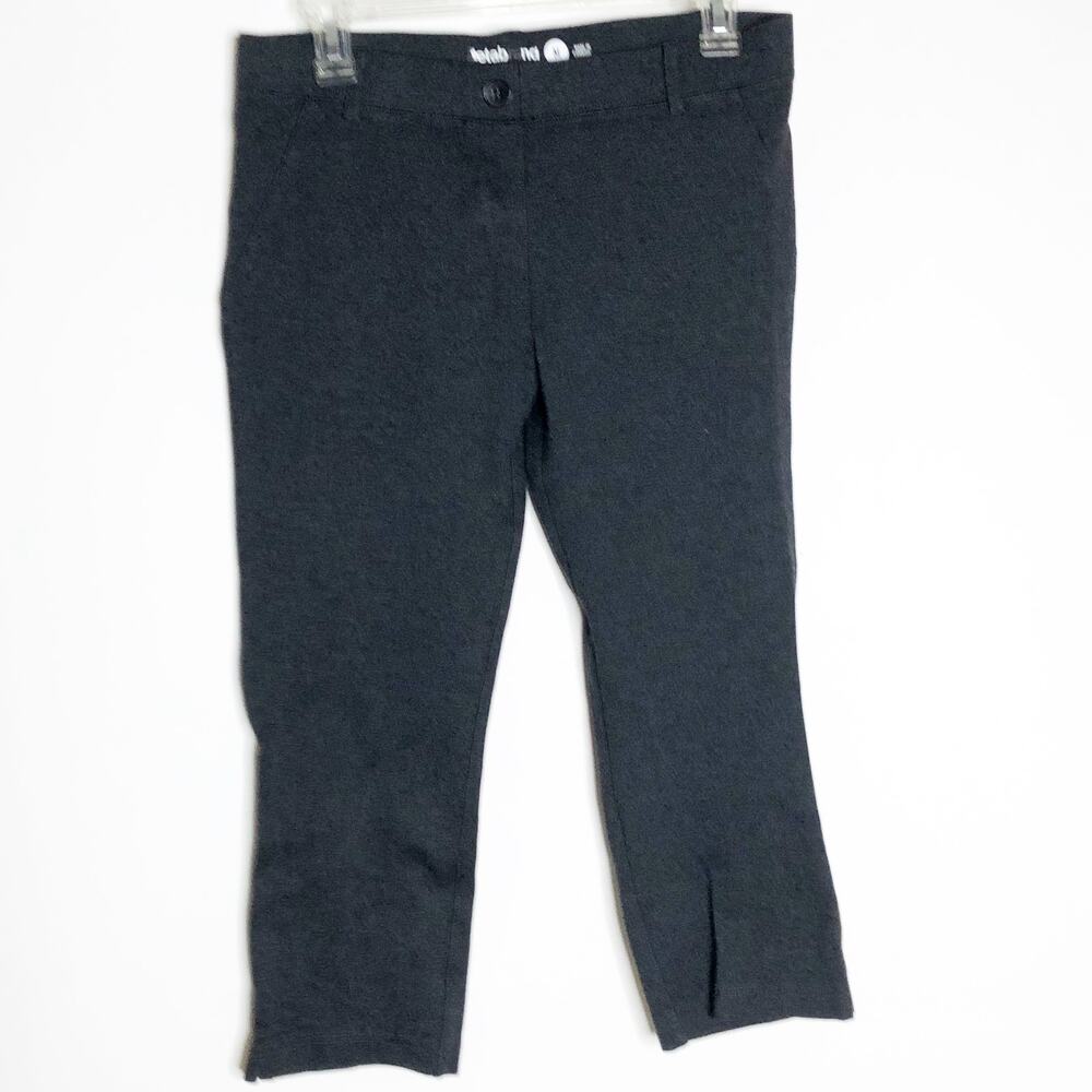 Betabrand M Charcoal Grey pants crop Stretchy Dress Pants Work Career